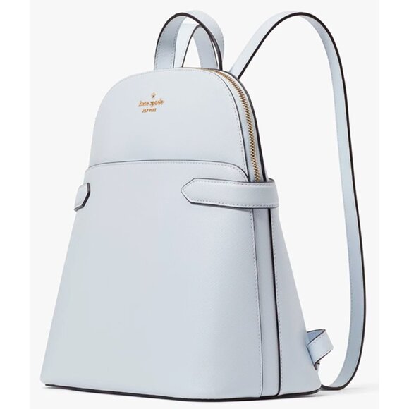 S Kate Spade Staci Dome Backpack Pale Sapphire Leather Bag Blue KG021 NWT $359 main image 4